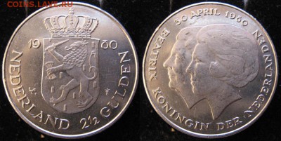 13.Разная инострань по фиксу - 13.80. -Нидерланды 2 с пол гульдена 1980n  258