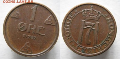 13.Разная инострань по фиксу - 13.82. -Норвегия 1 эре 1952   кп