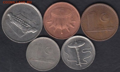 5 монет Малайзии 05.06.2016 21-00 - Малайзия р
