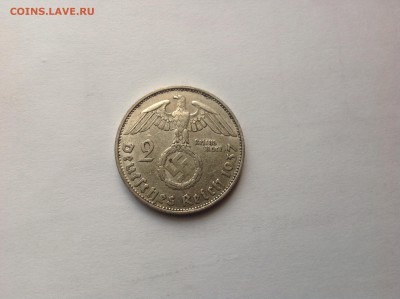 2 рейхсмарки 1937 A, Гинденбург до 6.06. 22.30 - image
