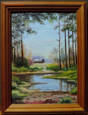 КАРТИНА "Через лес к заимке"холст,масло - DSCN3521