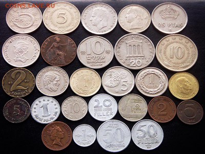 54 разные зарубежные монеты (см. описание). До 04.06_22.00мс - 1