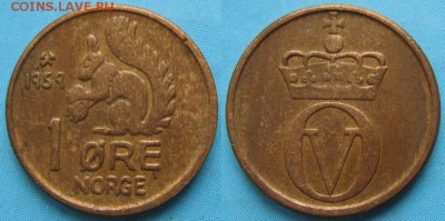 13.Разная инострань по фиксу - 13.93. -Норвегия 1 эре 1959    3450