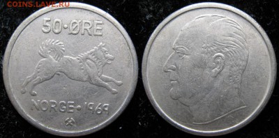 13.Разная инострань по фиксу - 13.104. -Норвегия 50 эре 1969    3443