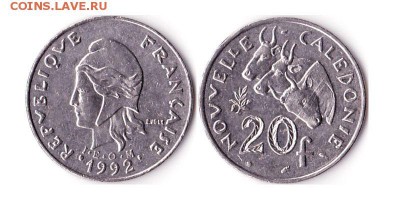 20 франков 1992г. Новая Каледония до 10.06.16 - 20фр1992НовКалед