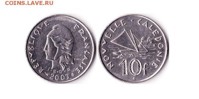 10 франков 2003г. Новая Каледония до 10.06.16 - 10фр2003НовКалед