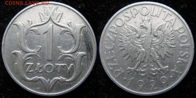 14.Разная инострань по фиксу - 14.14. -Польша 1 злотый 1929    3456