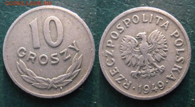 14.Разная инострань по фиксу - 14.22. -Польша 10 гр 1949 мн    064