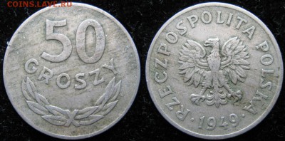 14.Разная инострань по фиксу - 14.32. -Польша 50 грош 1949 Cu-Ni    3463