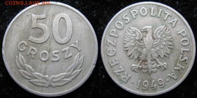 14.Разная инострань по фиксу - 14.33. -Польша 50 грош 1949 Cu-Ni    3465
