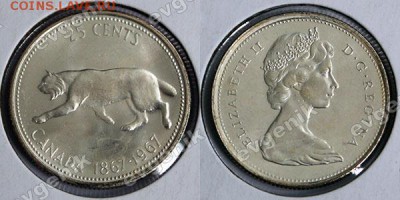 Польша-США-КАНАДА-19-20-РОССИЯ-Португалия-Казахстан - ca_25cents_1967_canada100_bunc