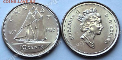 Польша-США-КАНАДА-19-20-РОССИЯ-Португалия-Казахстан - ca_10cent_1992_canada125