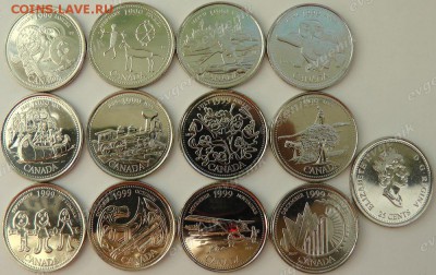 Канада. 1999. 25 центов. Миллениум. 12 монет. UNC - ca_25cents_1999_millenium