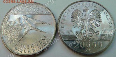 Польша-США-КАНАДА-19-20-РОССИЯ-Португалия-Казахстан - poland_1993_20000zl_swallows