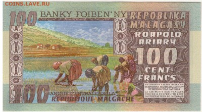 Мадагаскар 100 франков 1974 до 13.06.16 в 22.00мск (В587) - 1-мад100