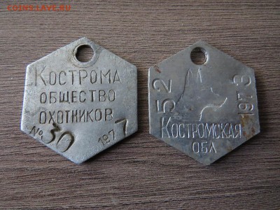 Кострома общество охотников и Костромская обл. собачий жетон - 6
