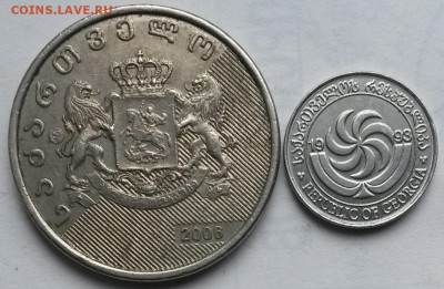 Грузия  2 монеты 1993, 2006г.  Окон 14.06.16 в 21.00 мск - лари1