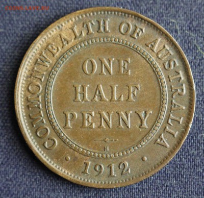 С 1 руб. АВСТРАЛИЯ ONE HALF PENNY 1912г. до 15.06 в 22-00 - IMG_1931.JPG