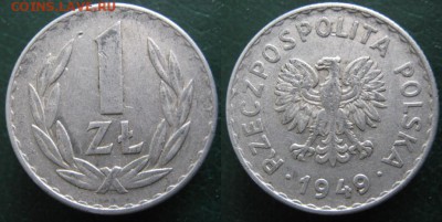 14.Разная инострань по фиксу - 14.39. -Польша 1 зл 1949 Al