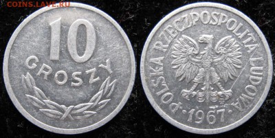 14.Разная инострань по фиксу - 14.45. -Польша 10 грош 1967     3482