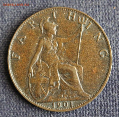 С 1 руб. БРИТАНИЯ фартинг 1901г. ВИКТОРИЯ. до 15.06 в 22-00 - IMG_1951.JPG