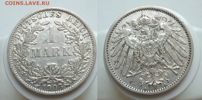 ГЕРМАНИЯ 1 марка 1906 А до 12.06.2016 22-00 МСК - 5