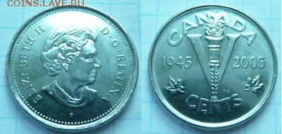 3 монеты Канады до 15.06.16 - 5 центов 2005 1-2