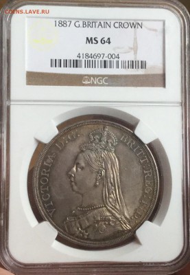 КРОНА 1887 ВЕЛИКОБРИТАНИЯ NGC MS64 - image