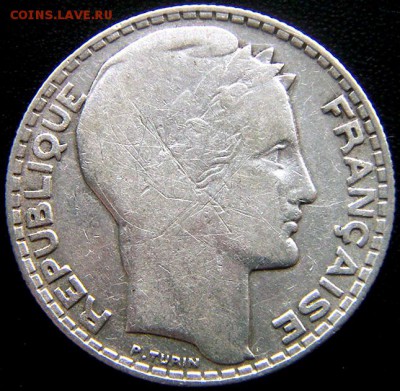Франция_10 франков 1933. Серебро; до 15.06_22.06мск - 11094