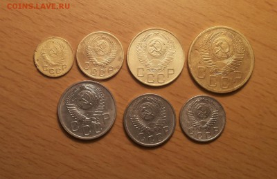 годовой комплект 1953г - 1,2,3,5,10,15,20коп до 21 июня блиц - 1953 годовой 1 1