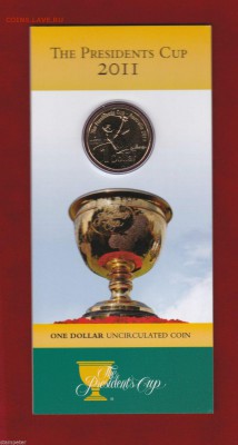 Клин15,Вязьма,Костромская12р.НУ ПОГОДИ 5001е мульты 1050 - 2011 Australia The Presidents Cup Golf $1 Uncirculated Coin 1-19.99