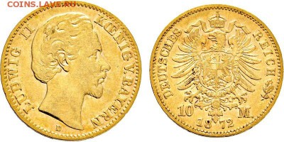 10 марок 1872 Бавария - 2231476l