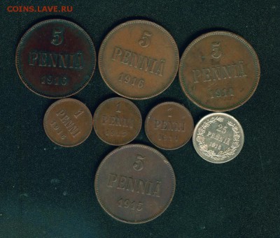 1-25 пенни Финляндия 1911-1916г (8штук) до 18.06.16г 22.30 - Image1