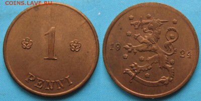Финляндия 1 пенни 1924: до 23-06-16 в 22:00 - Финляндия 1 пенни 1924    3283