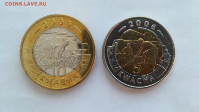 Малави, 5 и 10 квача 2006 г., биметалл до 26.06.2016 г. - Малави2