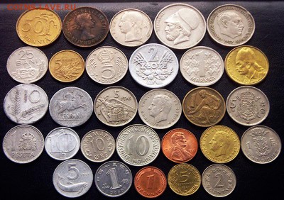 57 разных зарубежных монет (см. описание). До 20.06_22.00мс - 2