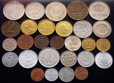 57 разных зарубежных монет (см. описание). До 20.06_22.00мс - 4