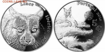 Кошки на монетах - 5 евро Рысь
