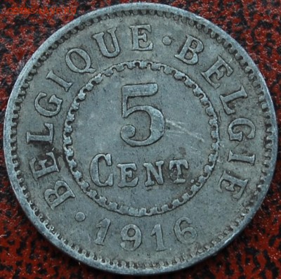 5 сентимов Бельгия 1916 - Старт 30Р - до 27.06 - 041