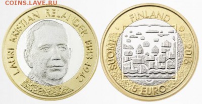 Биметаллические монеты Мира_новинки - finland_5_euro_2016