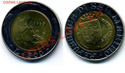 Сан-Марино 500лир 1989 Скульптор (биметалл) 24.11 21.00 - Сан-Марино 500 лир 1989