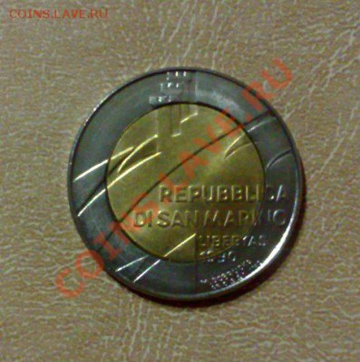 Сан-Марино 500лир 1990 Голуби (биметалл) 24.11 21.00 - Сан-Марино 500лир 1990-2