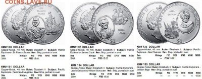 Фиджи набор 6 монет 2009 Исследователи Тихого океана. - Фиджи 1 $  2009 г.