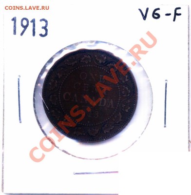 L04 1¢ Canada 1913 VG-F до 25.11 в 22°° - L04 One Cent Canada 1913 VG-F_1