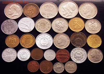 53 разные зарубежные монеты (см. описание). До 25.06_22.08мс - 1