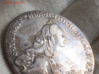 Рубль 1766 TI AШ. Грубый чекан R1 - image
