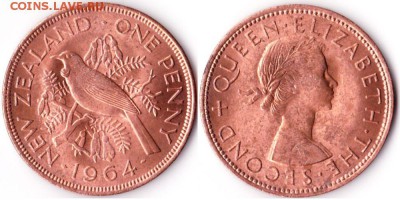 1 пенни 1964 Новая Зеландия UNC до 30.06.16 - 1пенс1964 НЗел