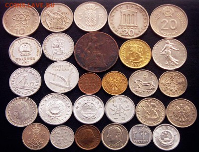 56 разных зарубежных монет (см. описание). До 26.06_22.24мс - 3