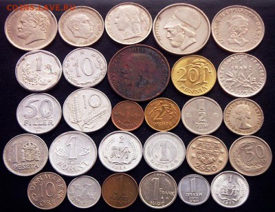 56 разных зарубежных монет (см. описание). До 26.06_22.24мс - 4