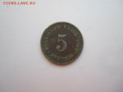 5 пфеннигов Германия Немецкий рейх Империя 1907 год - 9F57Zs8FrLw